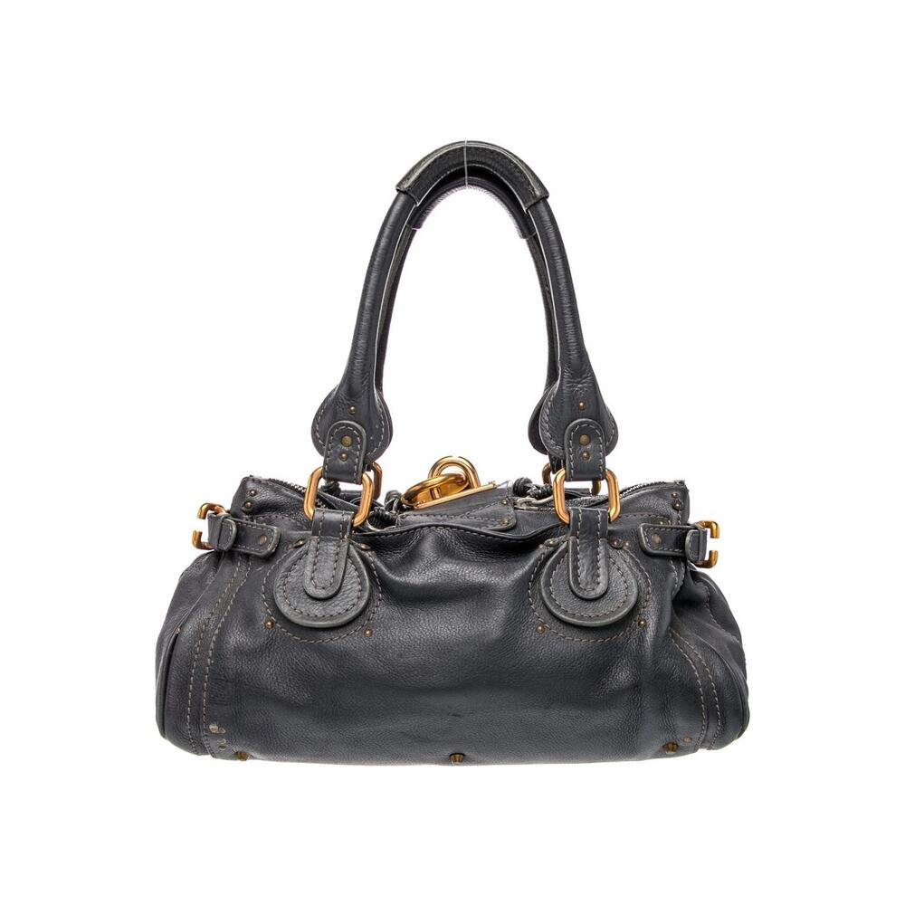 CHLOE Paddington Charcoal Dark Gray Gold Satchel Y2K Bag Shoulder Phoebe Philo - Picture 6 of 12